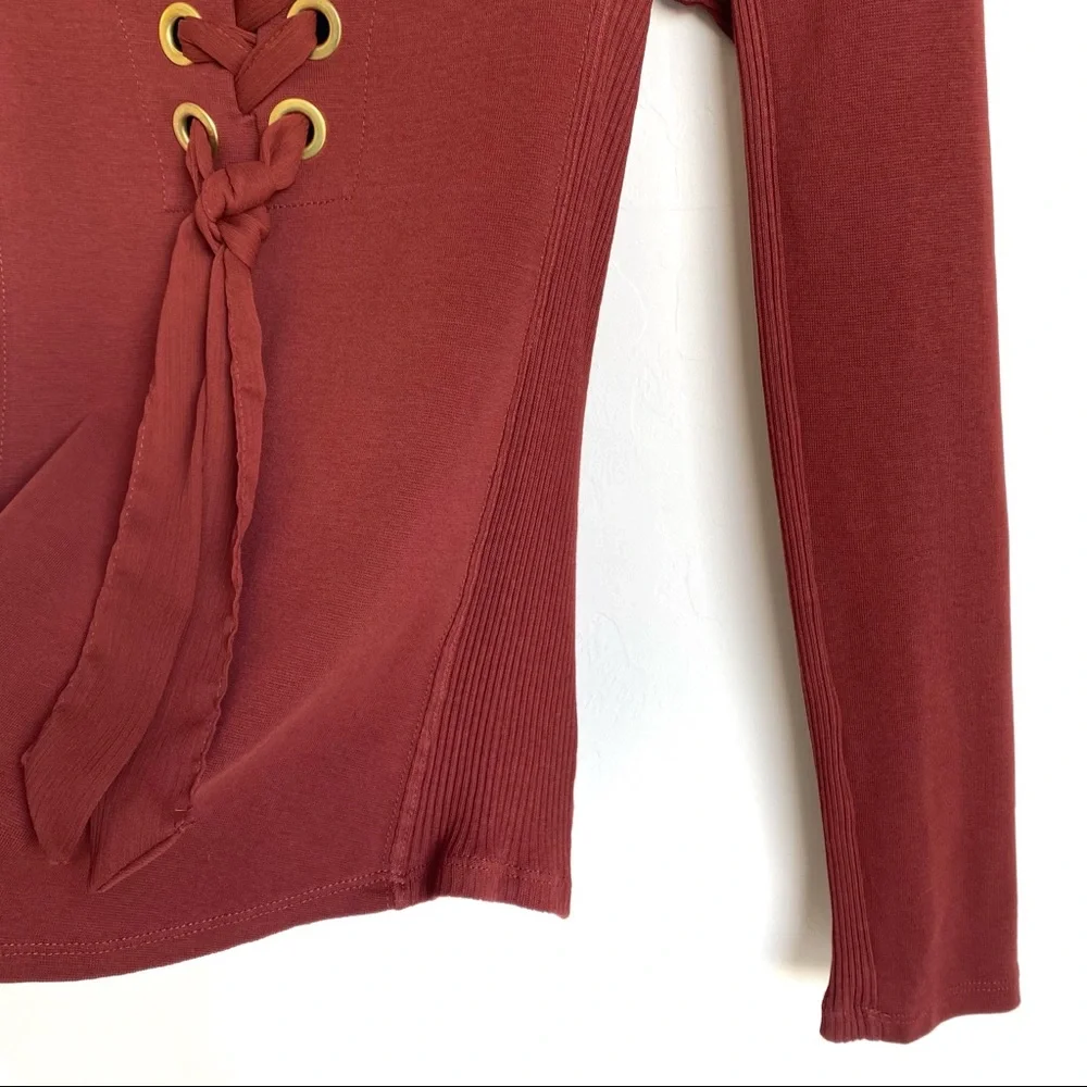 Free People Looking Back Lace Up Top